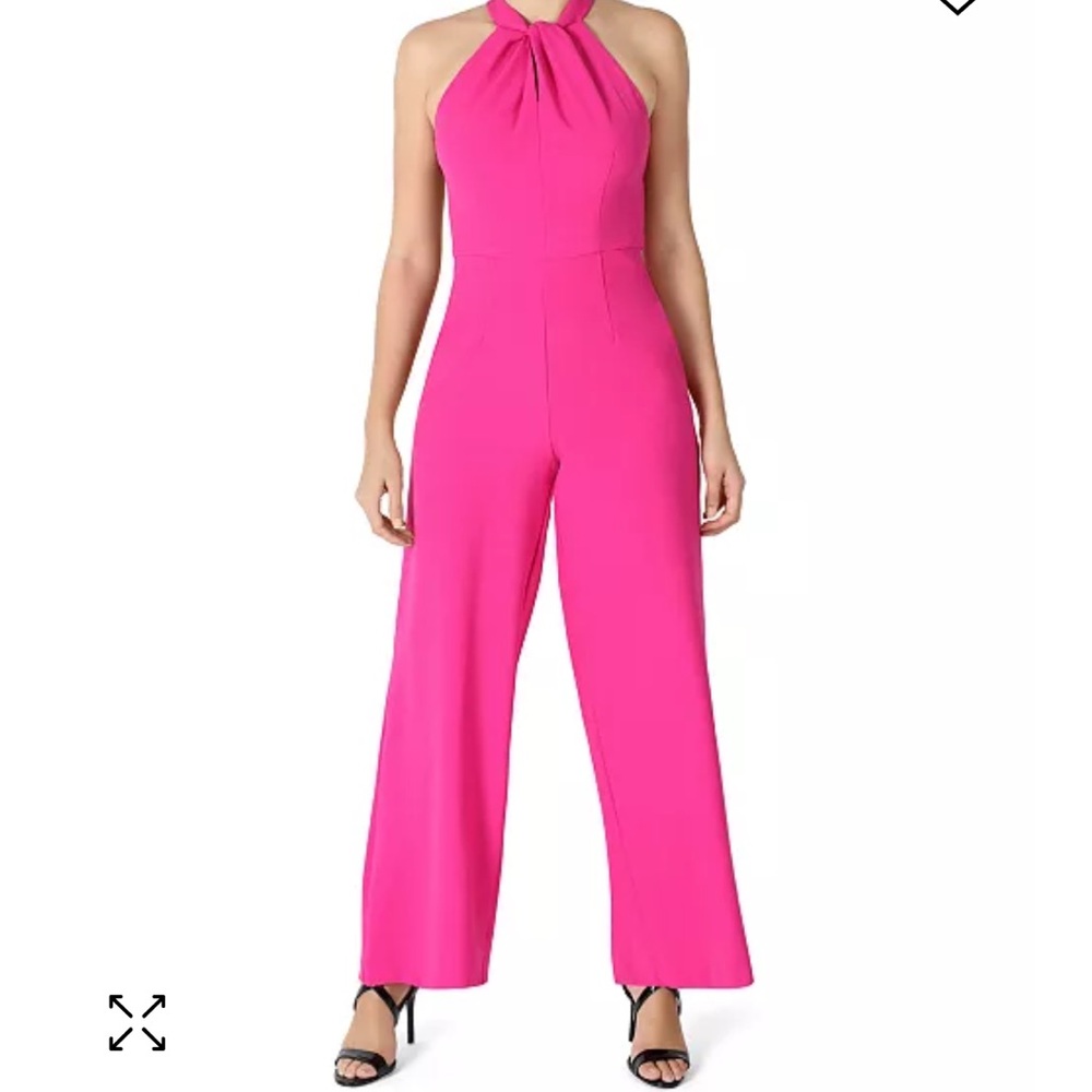 Julia Jordan Pink Jumpsuit Size 10 Halter Neck Wide Leg Pockets